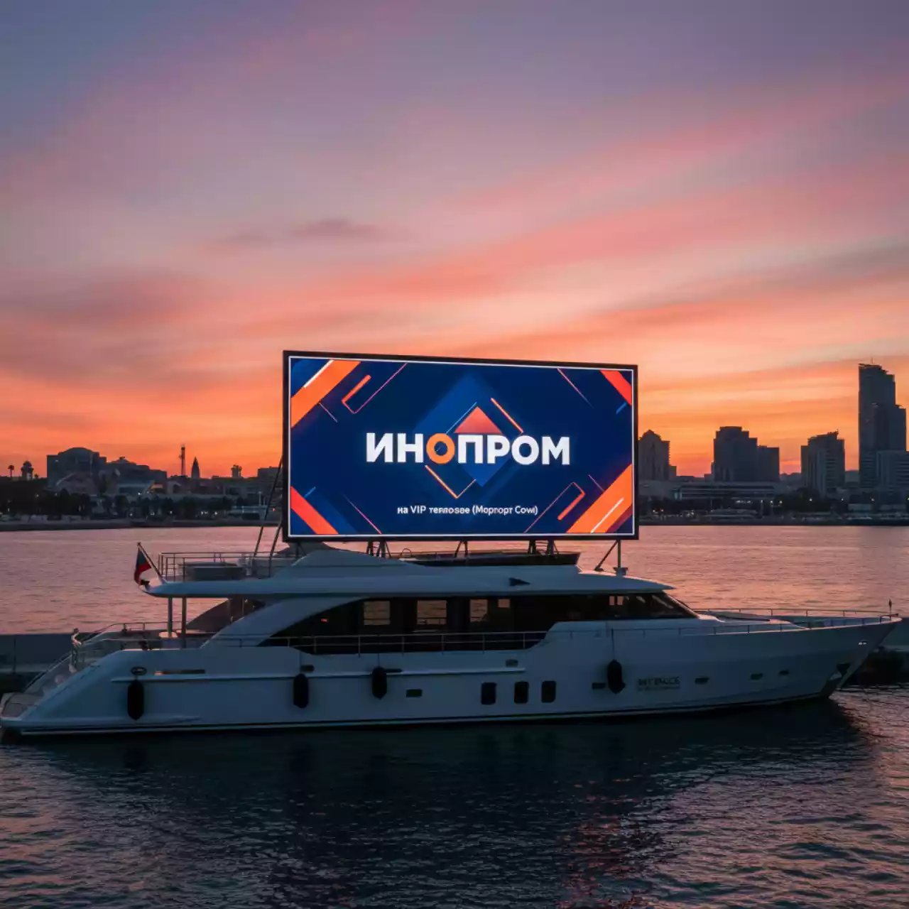 Аренда Светодиодный экран P1.9 6,5х3,5 м на VIP теплоходе (Морпорт Сочи) — ART SPACE