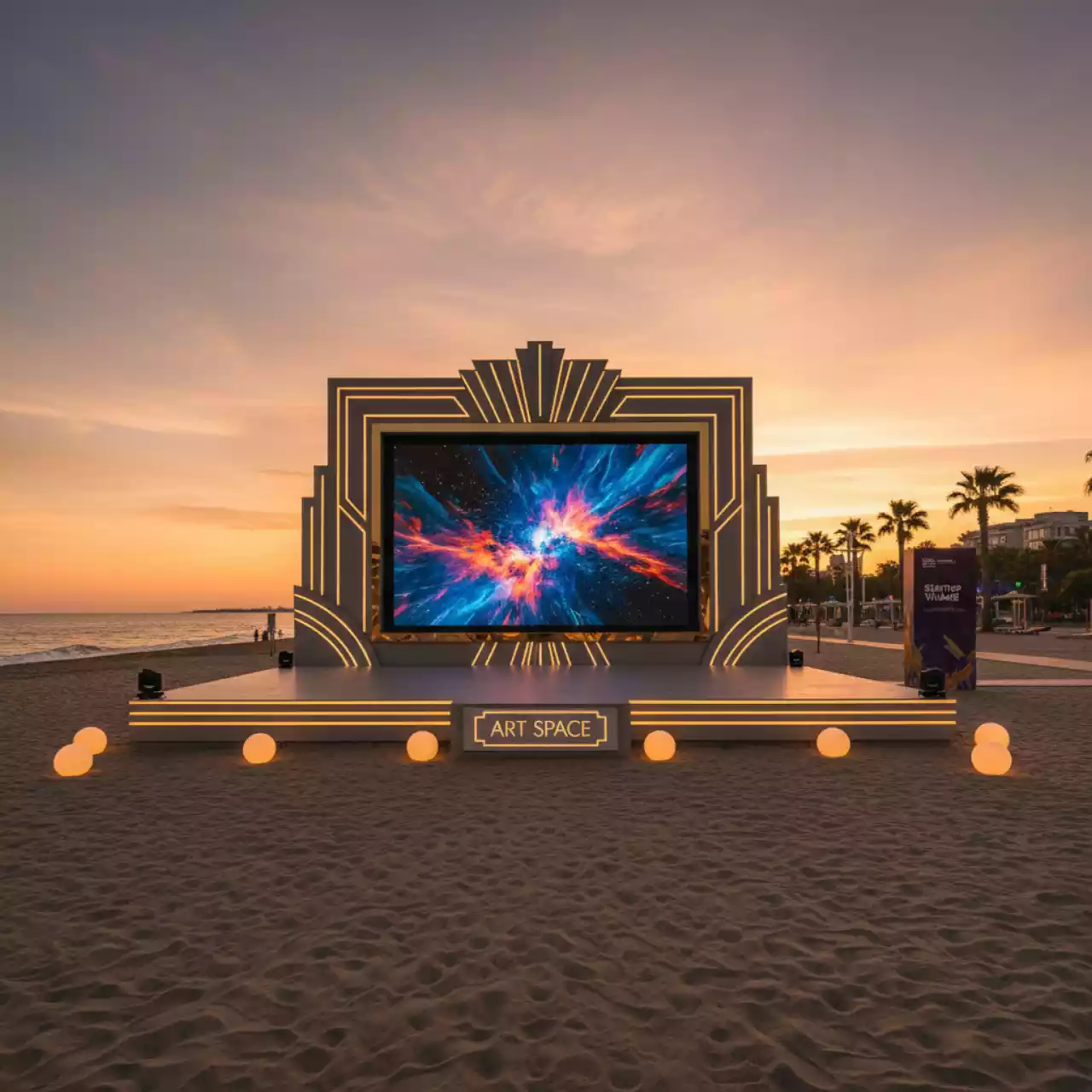 Аренда Светодиодный экран Unilumin Uslim II на пляже «Ривьера» — ART SPACE