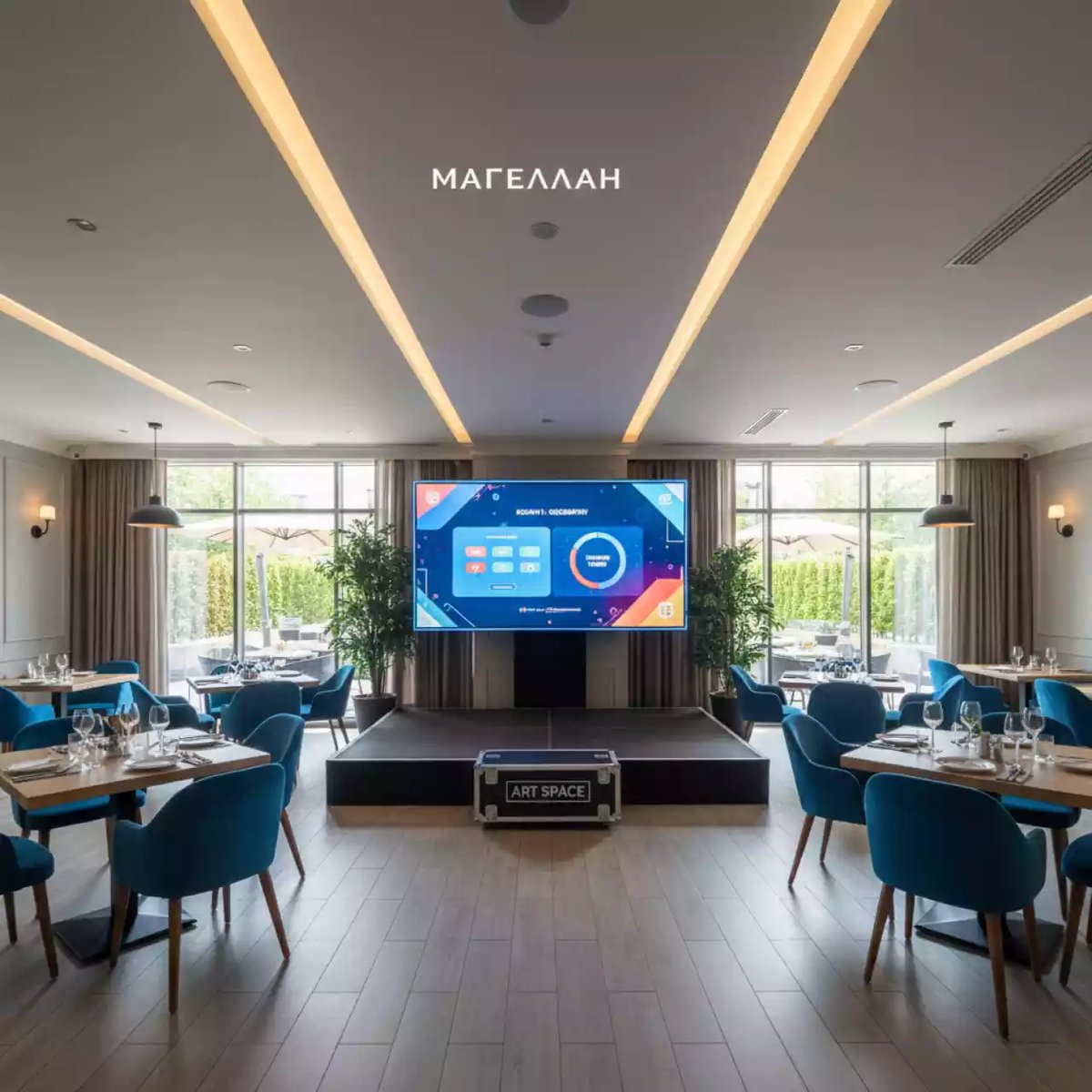 Аренда Светодиодный экран Visualeader P3,91 7,81 3000 nit в ресторане «Магеллан» — ART SPACE