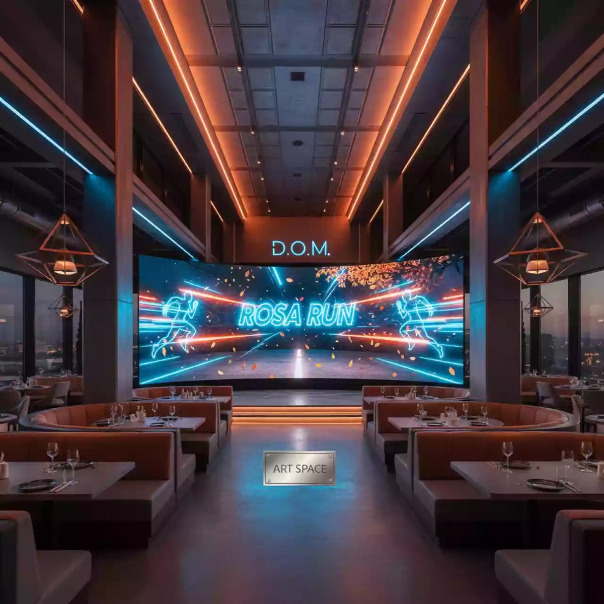 Аренда Светодиодный LED экран с шагом 4 мм в ресторане «D.O.M» — ART SPACE