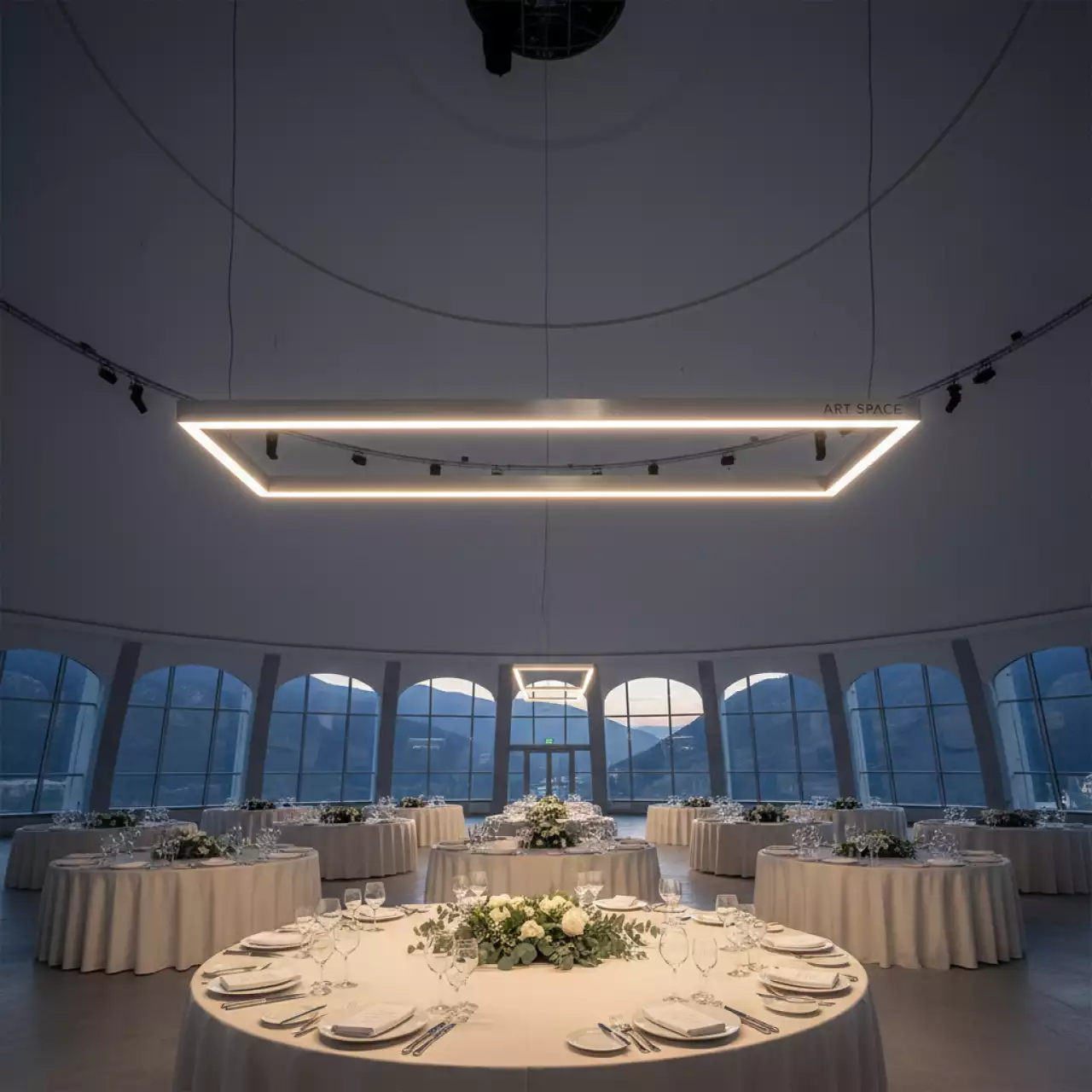 Аренда Световая подвесная панель магнетик в ледовом дворце «Роза Хутор» — ART SPACE