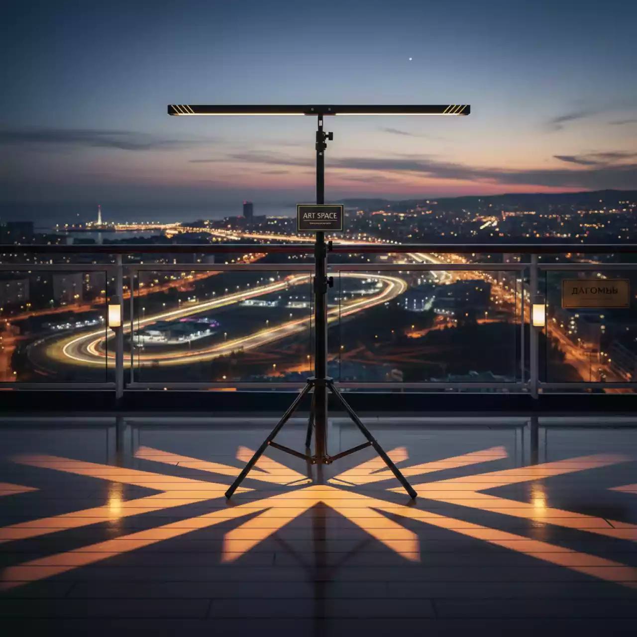 Аренда Световая стойка Т образная на теплоходе «Дагомыс» — ART SPACE