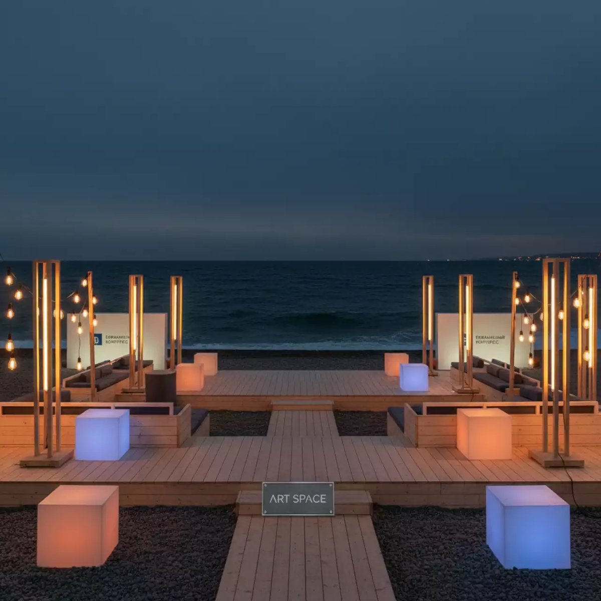 Аренда Световой декор на пляже «Ривьера» — ART SPACE