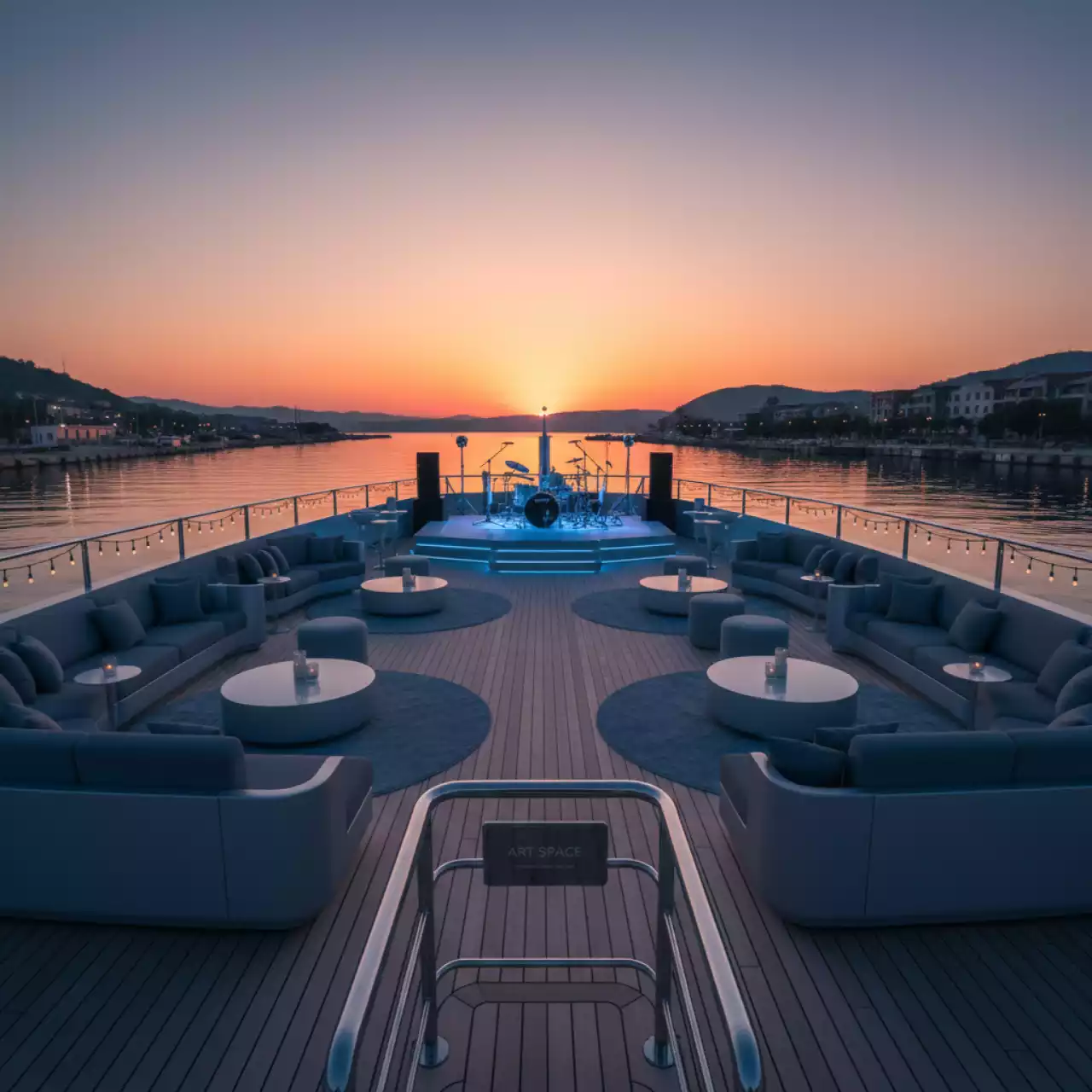 Аренда Светящаяся Мебель на VIP-яхте (Имеретинский порт) — ART SPACE