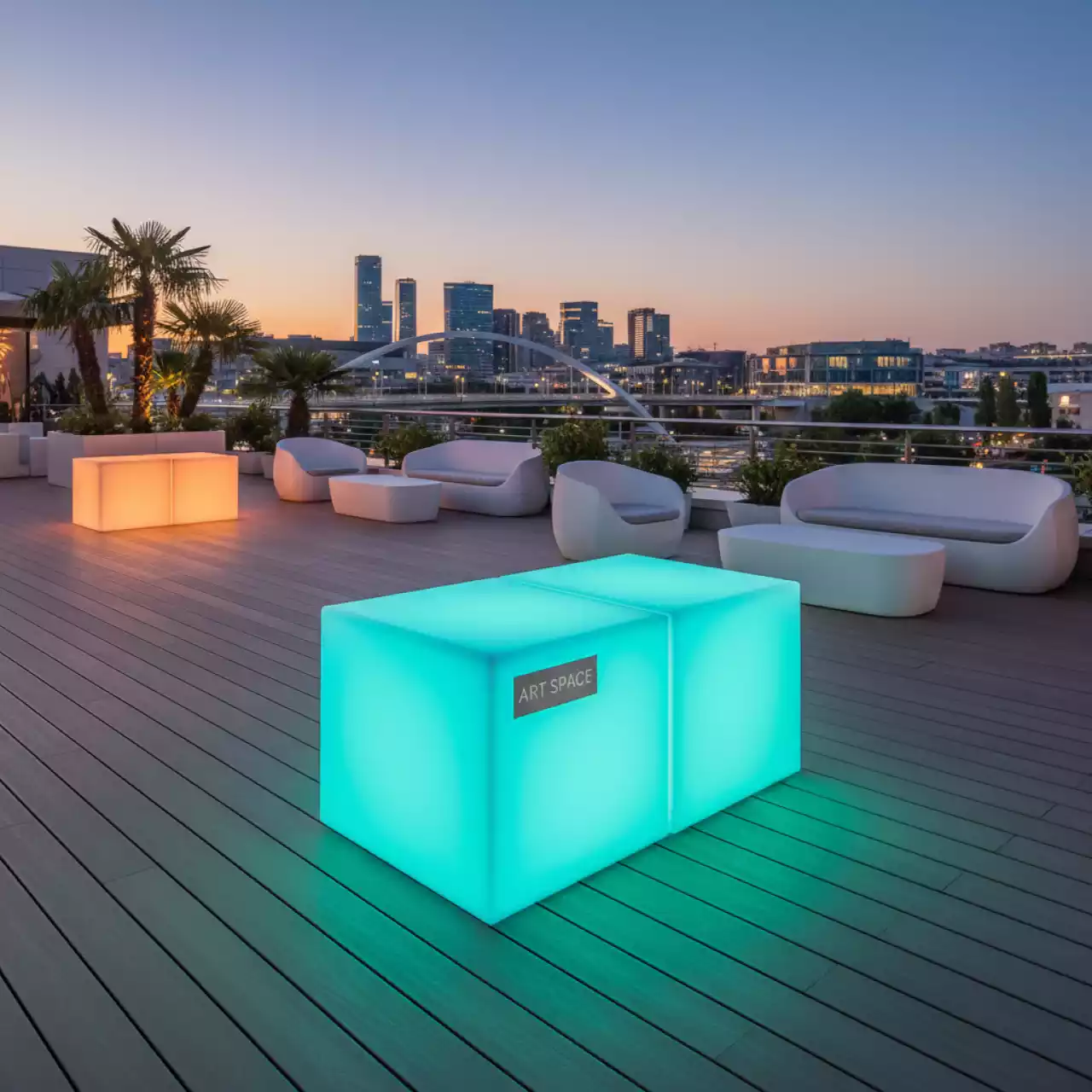 Аренда Светящегося стола Double Cubo 40 в ресторане «La Terrazza» — ART SPACE