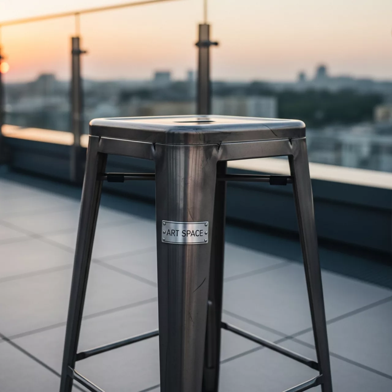 Аренда Табурет барный Tolix серый в ресторане «La Terrazza» — ART SPACE