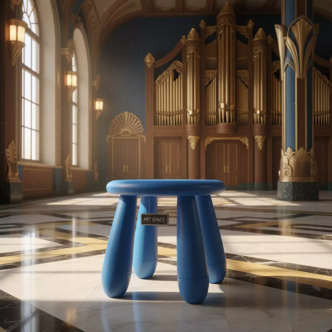 Аренда Табурет детский Маммут синий пластиковый в Зале органной и камерной музыки — ART SPACE