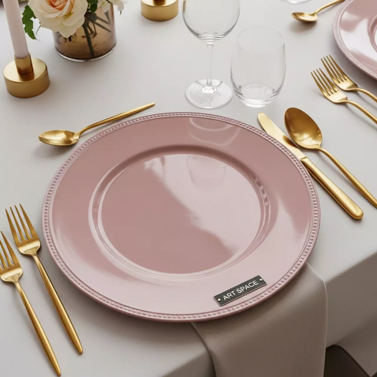 Аренда Тарелка Casta Diva розовая 280 мм в Rixos Krasnaya Polyana — ART SPACE