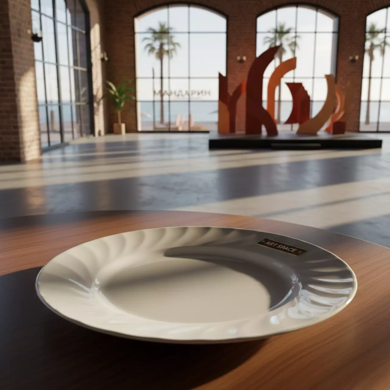 Аренда Тарелка Chan Wave Classic мелкая 225 мм на пляже «Мандарин» — ART SPACE