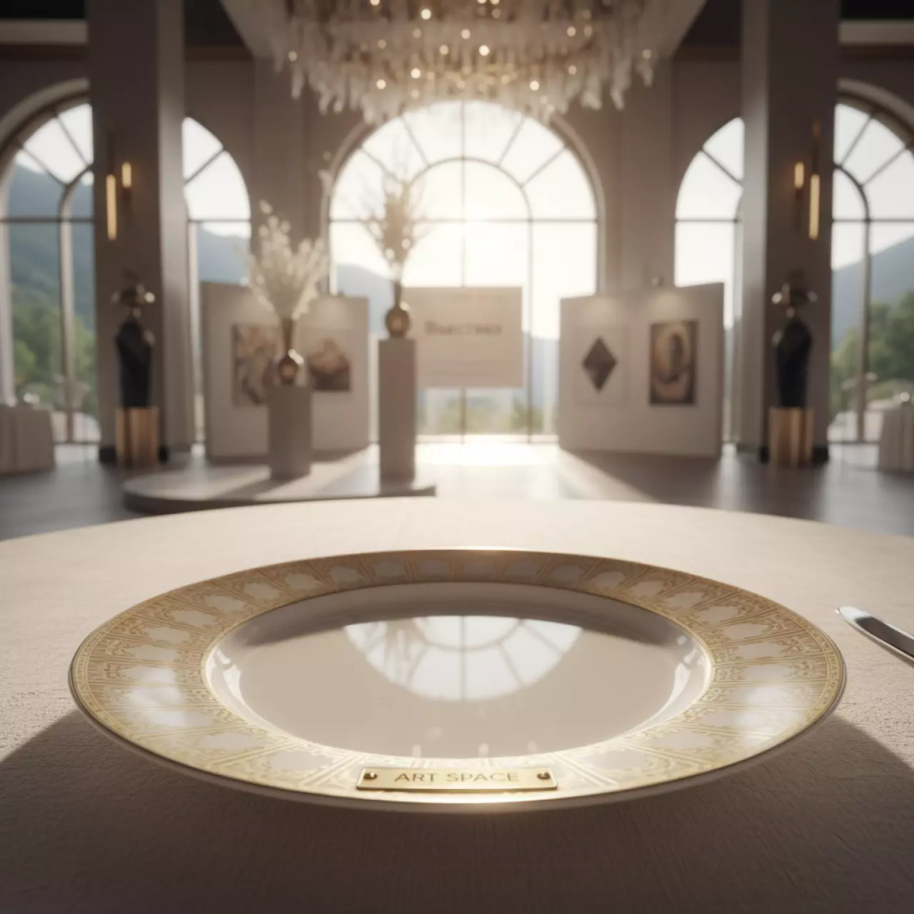 Аренда Тарелка для сервировки Freda Gold 33 см в Radisson Hotel Rosa Khutor — ART SPACE