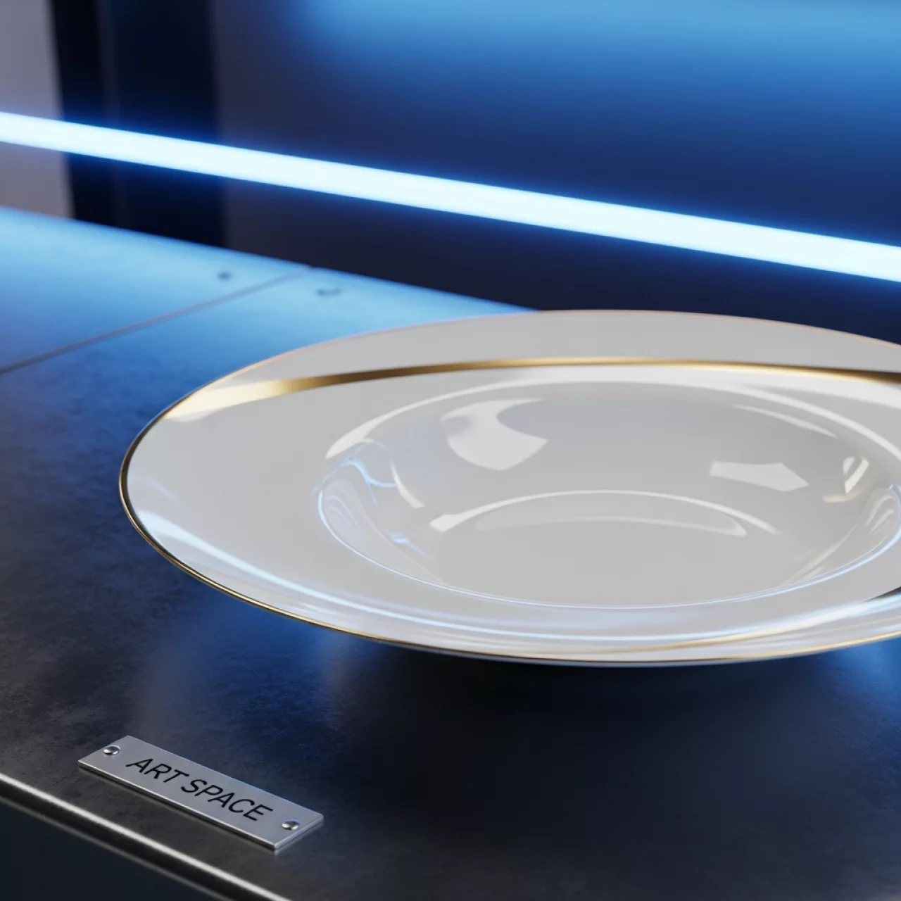 Аренда Тарелка для супа Беладонна белая с золотой каймой 225 мм высота 52 мм в казино «Сочи» — ART SPACE