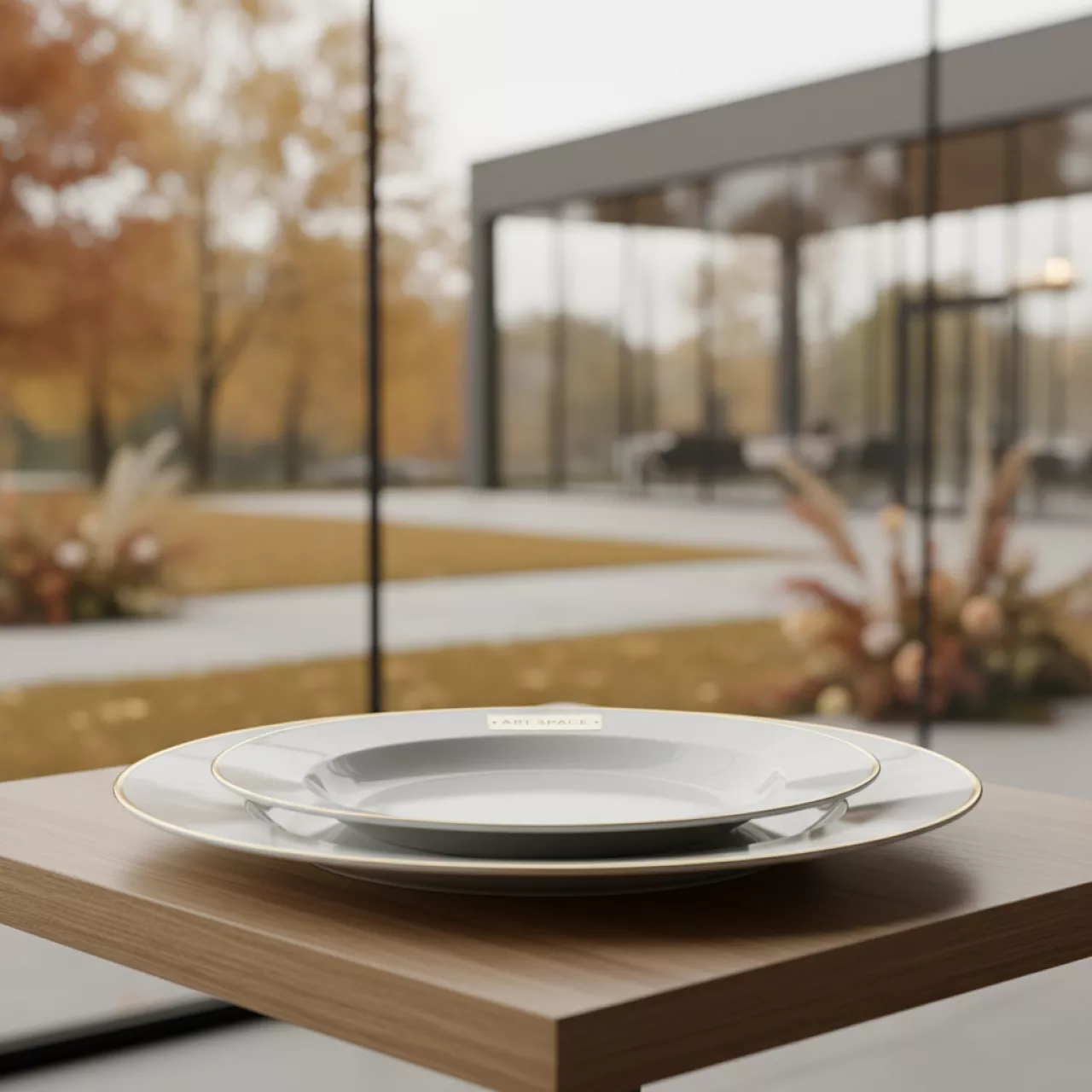 Аренда Тарелка для супа Беладонна белая с золотой каймой диаметр 225 мм высота 52 мм в комплексе «Дагомыс» — ART SPACE