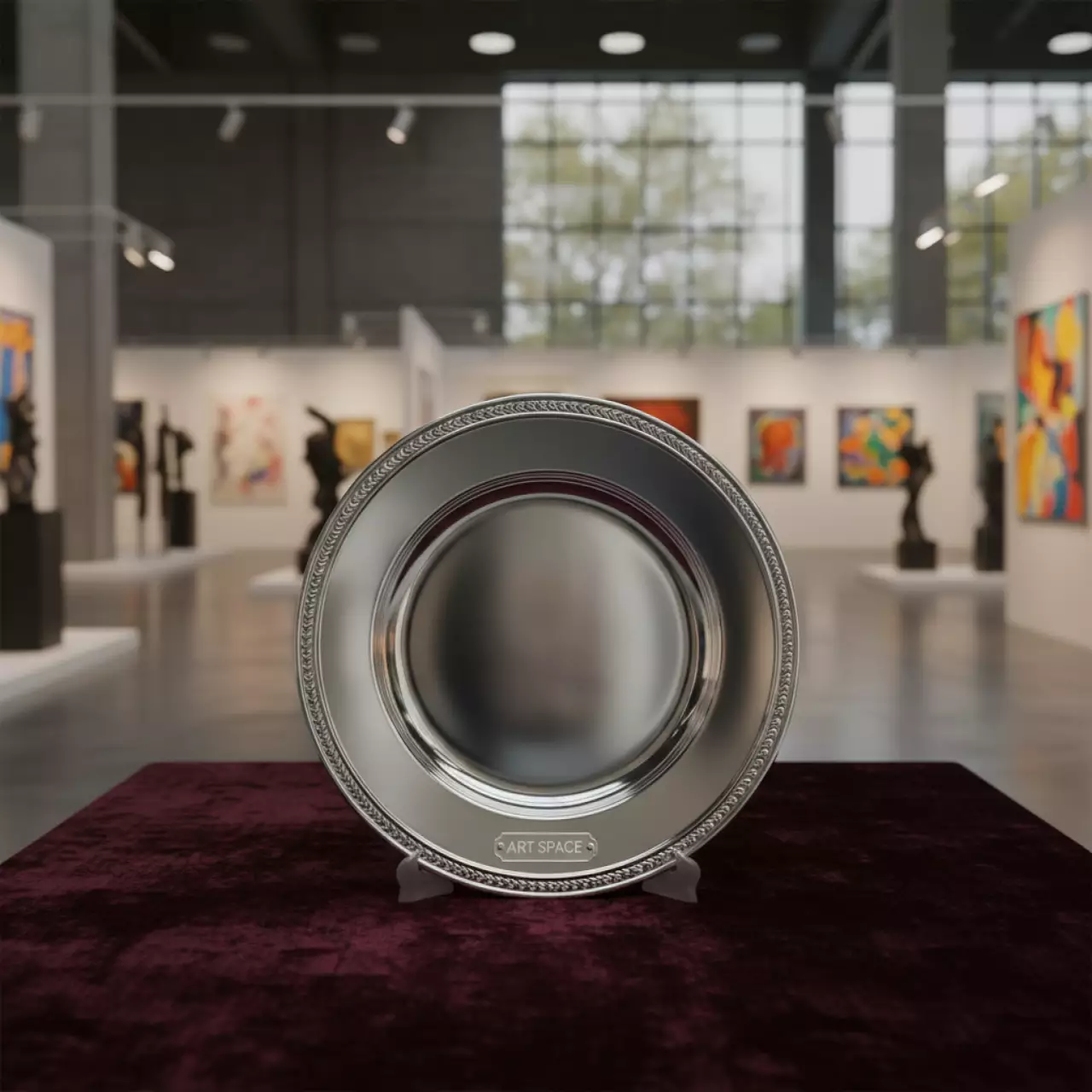 Аренда Тарелка Fisher серебро 35 см в Bridge Resort — ART SPACE