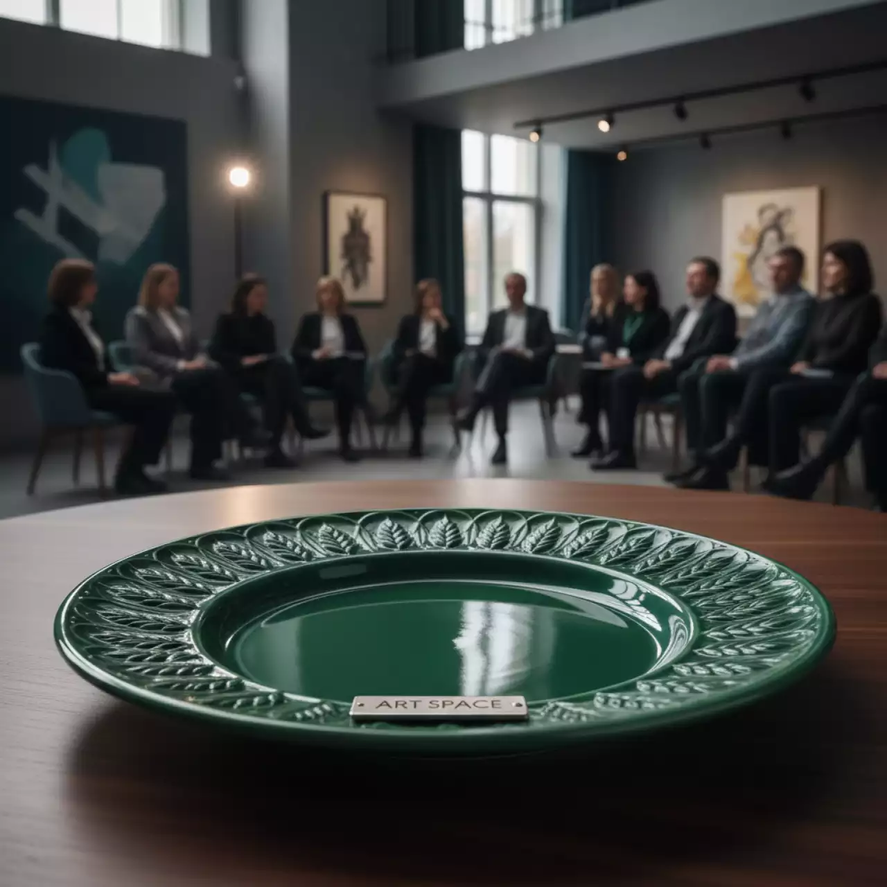 Аренда Тарелка Колосок зеленая в усадьбе Голицына — ART SPACE