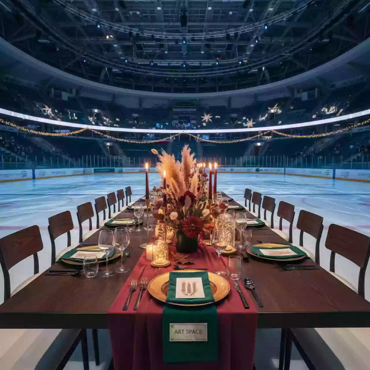 Аренда Тарелка Колосок золото в ледовой арене «Шайба» — ART SPACE