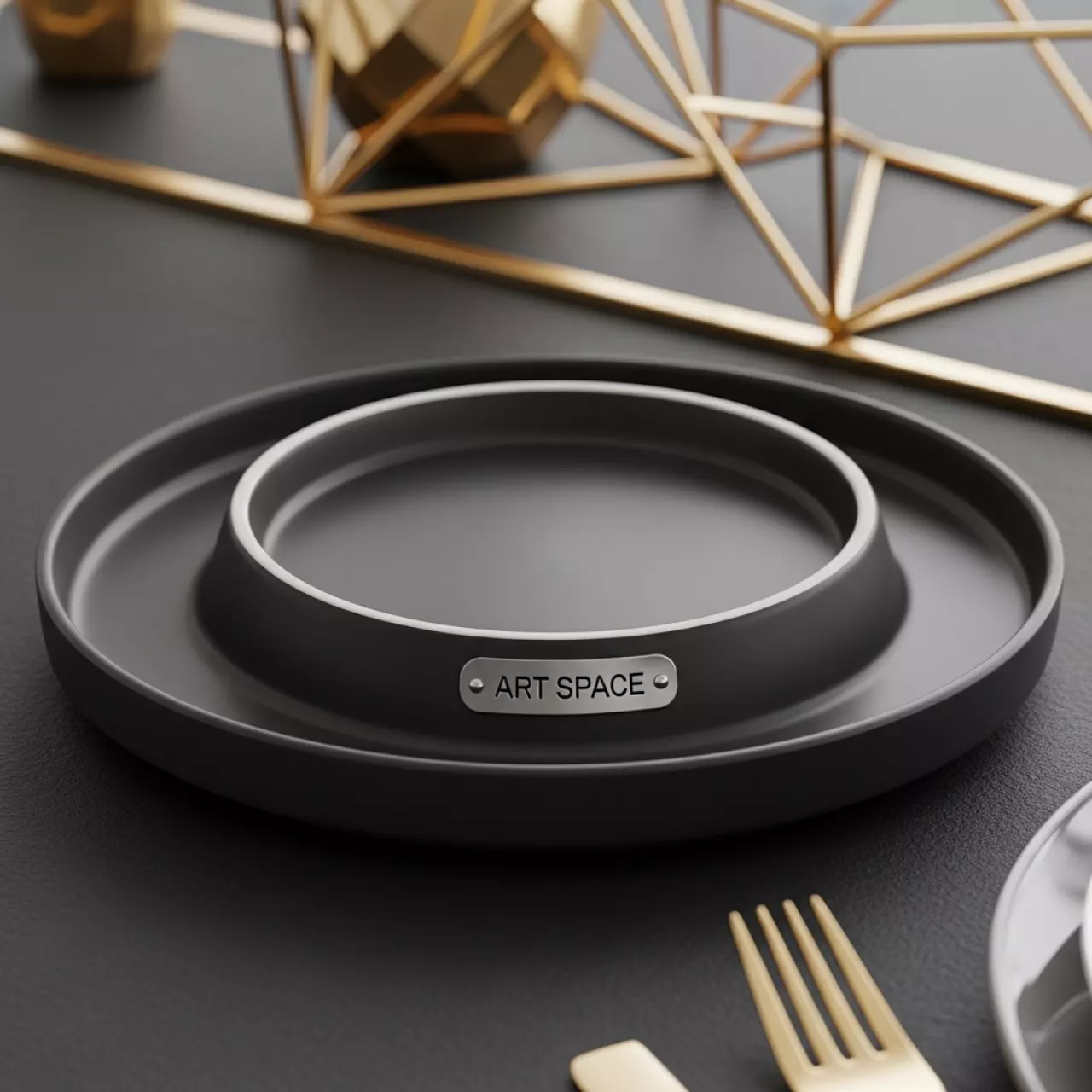 Аренда Тарелка Matt черная 20 см в Гранд Отель Сочи — ART SPACE
