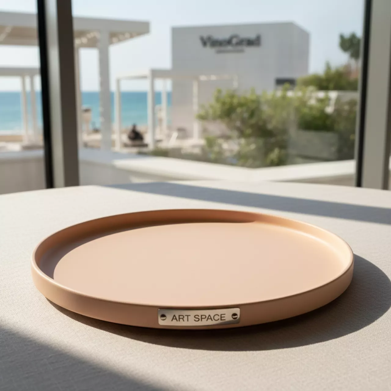 Аренда Тарелка Matt персиковая 21 см в пляжном комплексе VinoGrad — ART SPACE