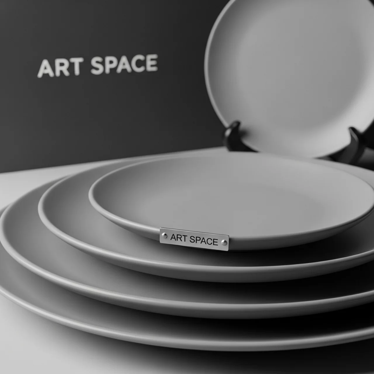 Аренда Тарелка Matt серая 20 см на территории Морпорта Сочи — ART SPACE