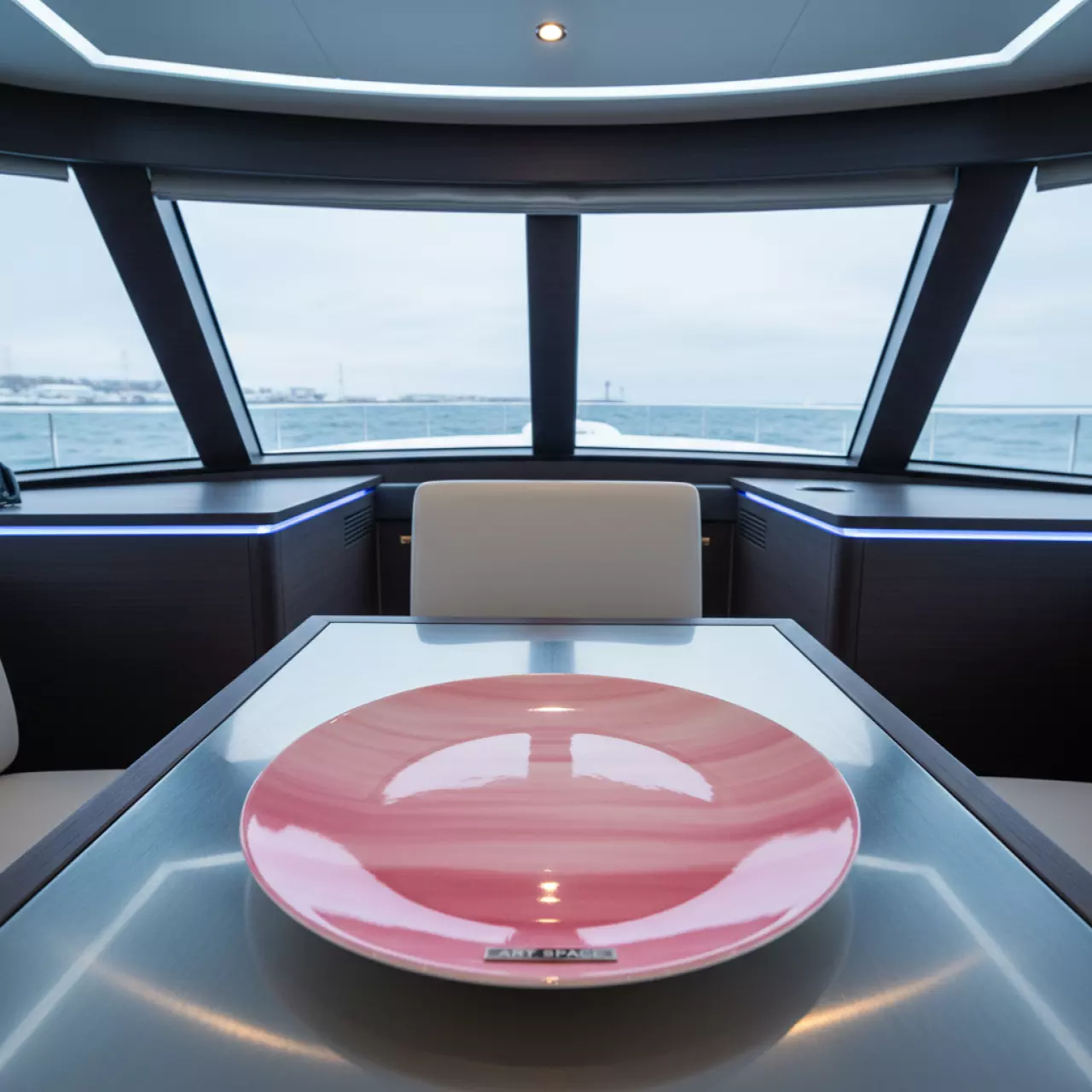 Аренда Тарелка обеденная розовая Акварель на VIP-яхте (Имеретинский порт) — ART SPACE