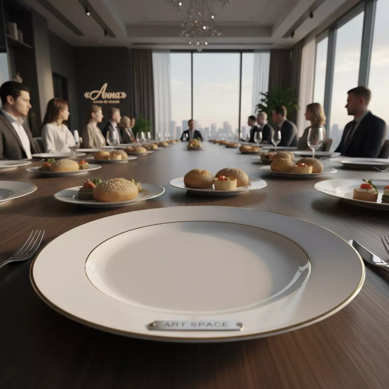 Аренда Тарелка пирожковая Тайга белая с золотым кантом на вилле «Анна» — ART SPACE