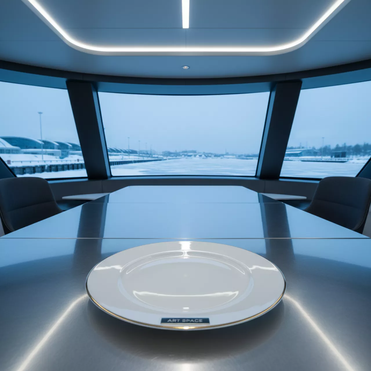 Аренда Тарелка подстановочная "Беладонна" белая с золотой каймой на VIP-яхте (Имеретинский порт) — ART SPACE