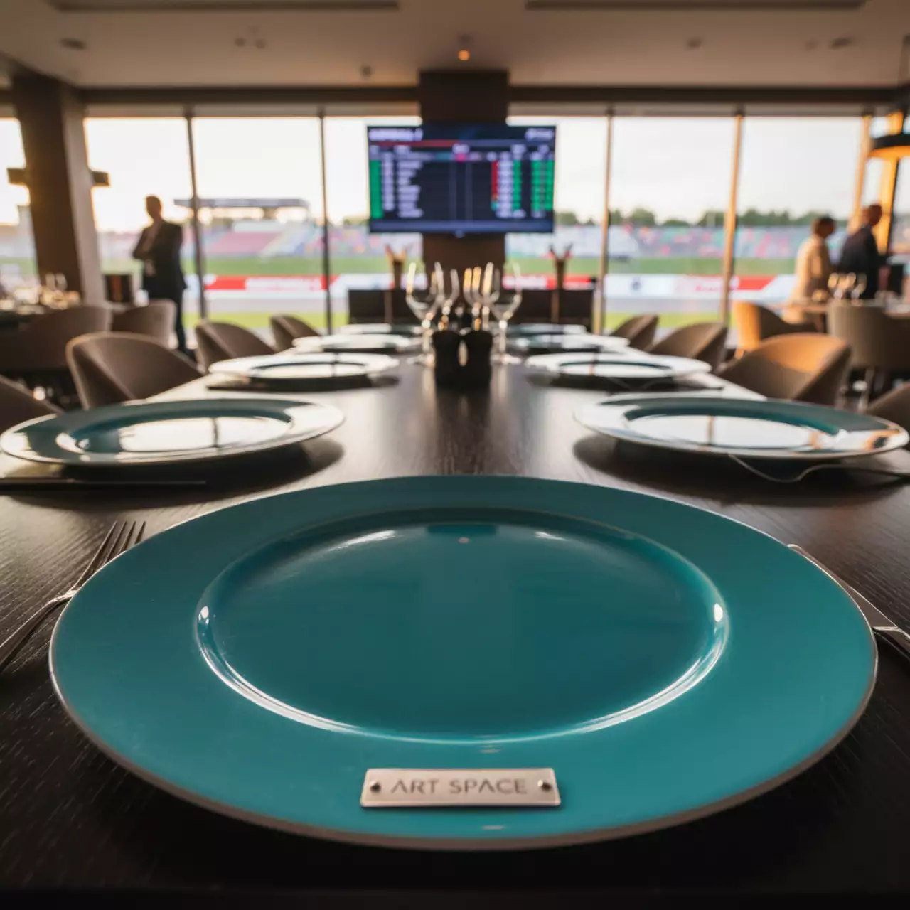 Аренда Тарелка подстановочная бирюзовая Porland 280 мм в ресторане «Магеллан» — ART SPACE