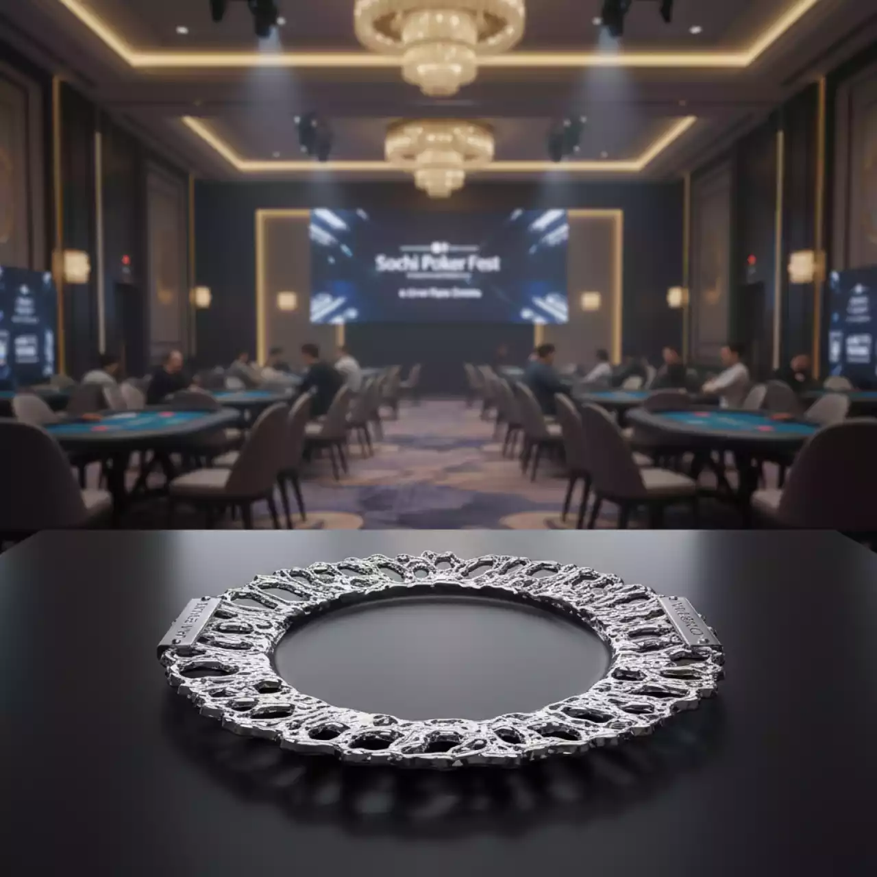 Аренда Тарелка подстановочная Coral серебро 350 мм в Сочи Парк Отеле — ART SPACE