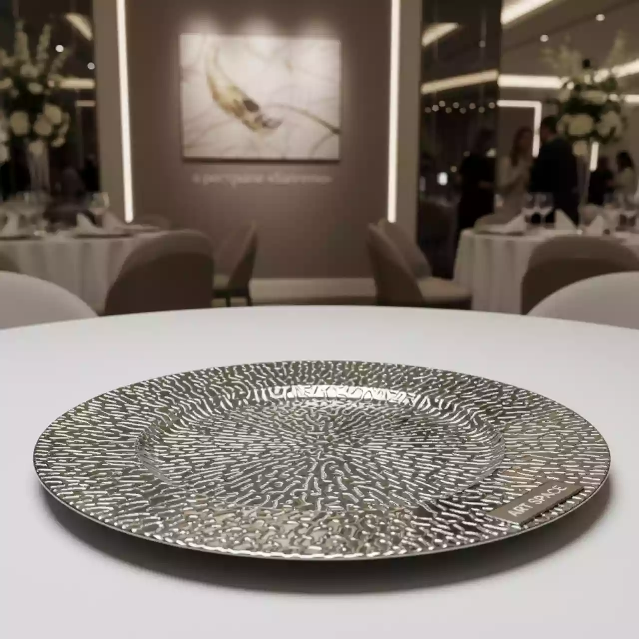 Аренда Тарелка подстановочная Coral серебряная 350 мм в ресторане «Sanremo» — ART SPACE