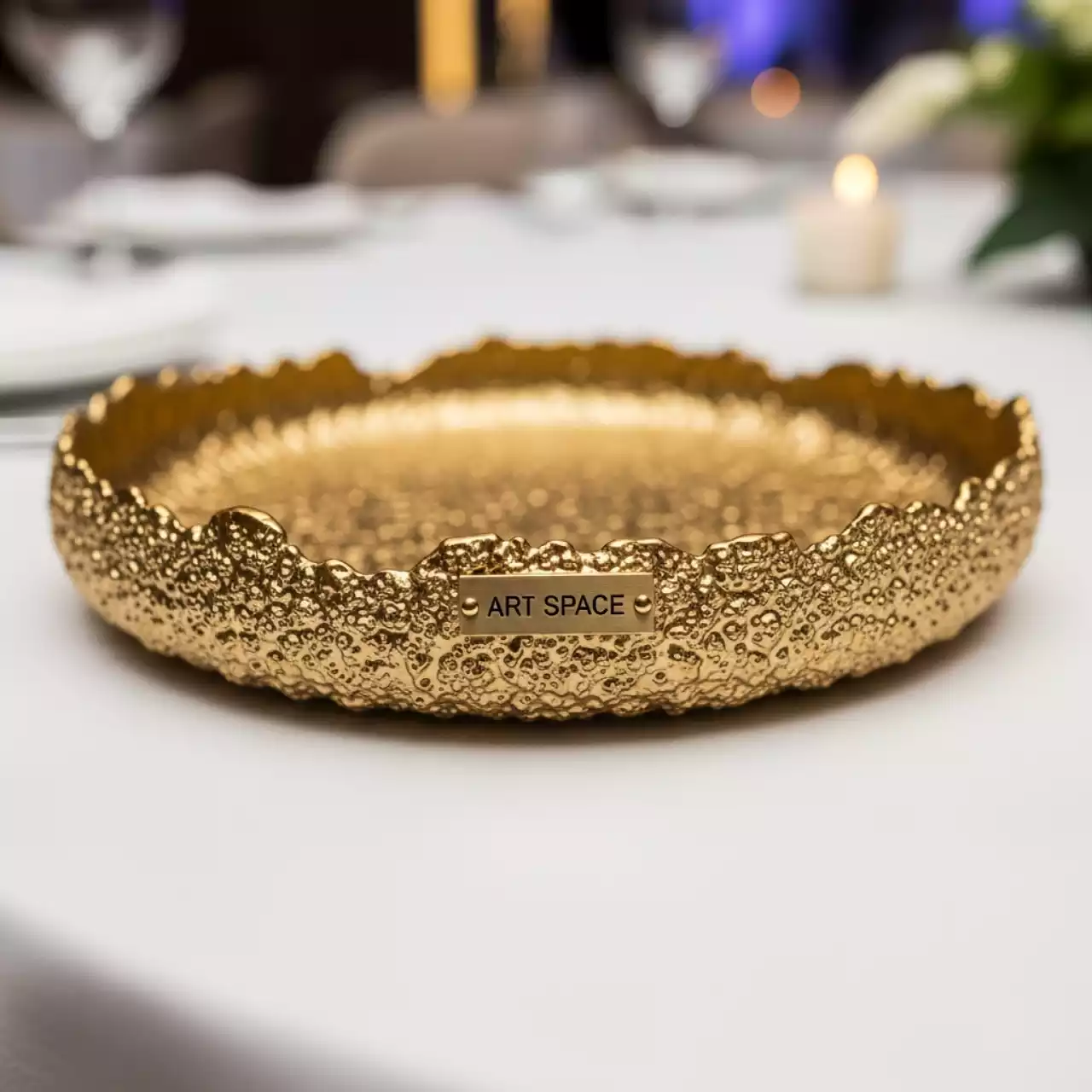Аренда Тарелка подстановочная Corall золото 35 см в конгресс-холле отеля Жемчужина — ART SPACE