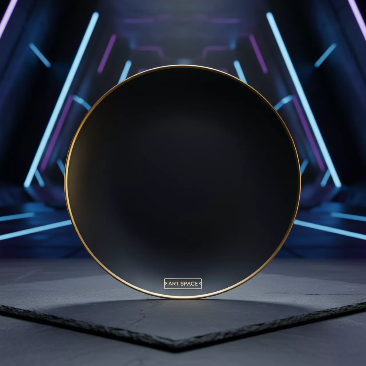 Аренда Тарелка подстановочная Gatsby чёрная с золотой каймой 330 мм в Gamma Sirius — ART SPACE