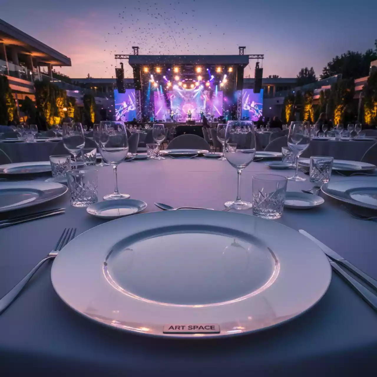 Аренда Тарелка подстановочная Gatsby серебристая 330 мм в Mantera Supreme — ART SPACE