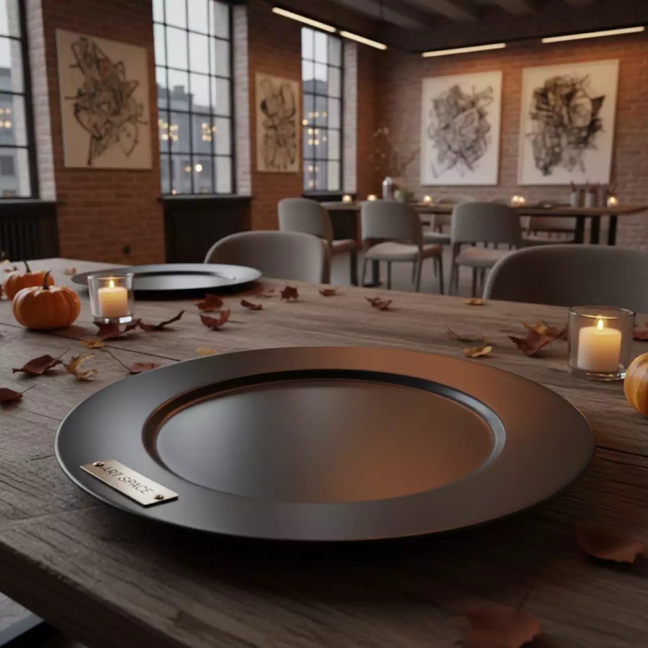 Аренда Тарелка подстановочная Гетсби с черным кантом 33 см в Radisson Collection Paradise — ART SPACE