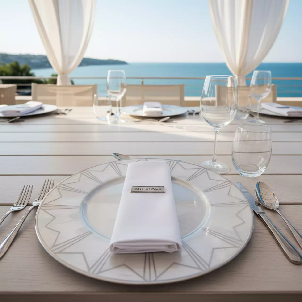 Аренда Тарелка подстановочная Гетсби с серебряным кантом 33 см в Sport Inn Hotel & Wellness — ART SPACE