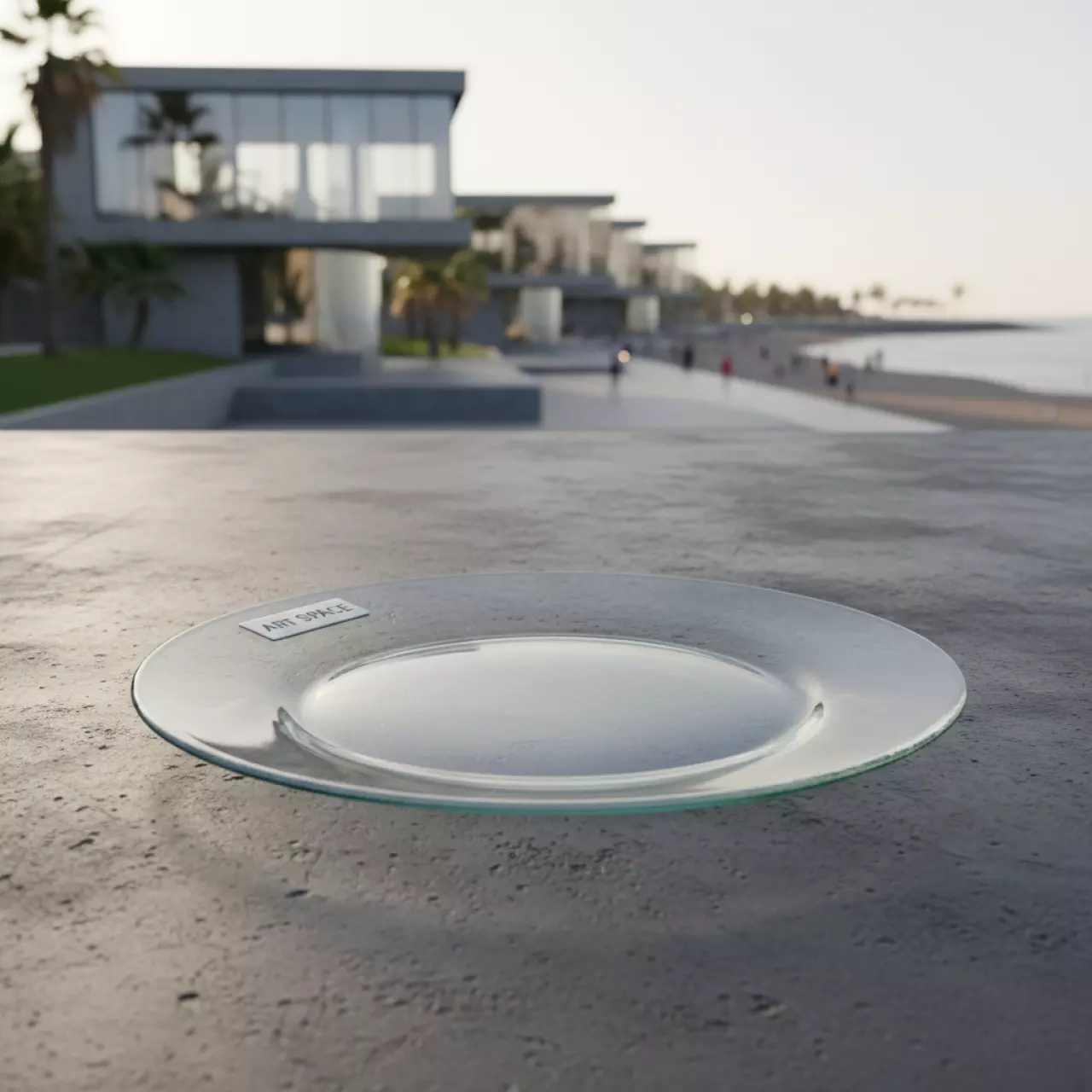 Аренда Тарелка подстановочная КАНИЛЬЯ прозрачная без канта на пляже «Маяк» — ART SPACE