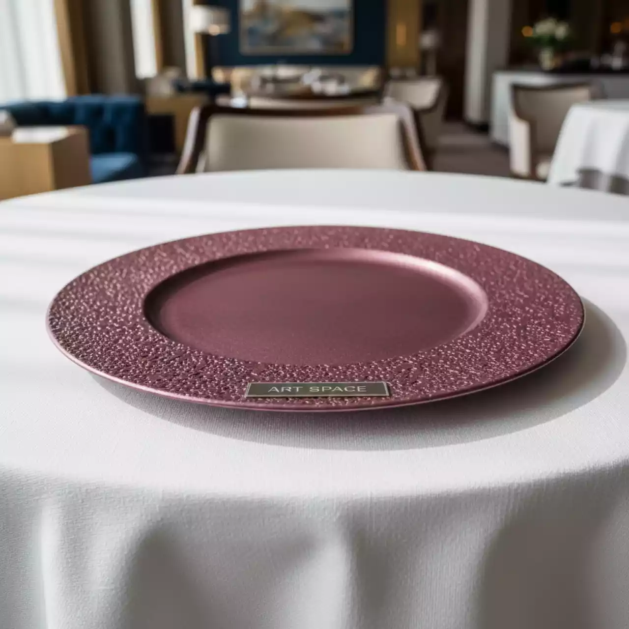 Аренда Тарелка подстановочная Коралл фиолетовая 32 см в Rodina Grand Hotel & SPA — ART SPACE