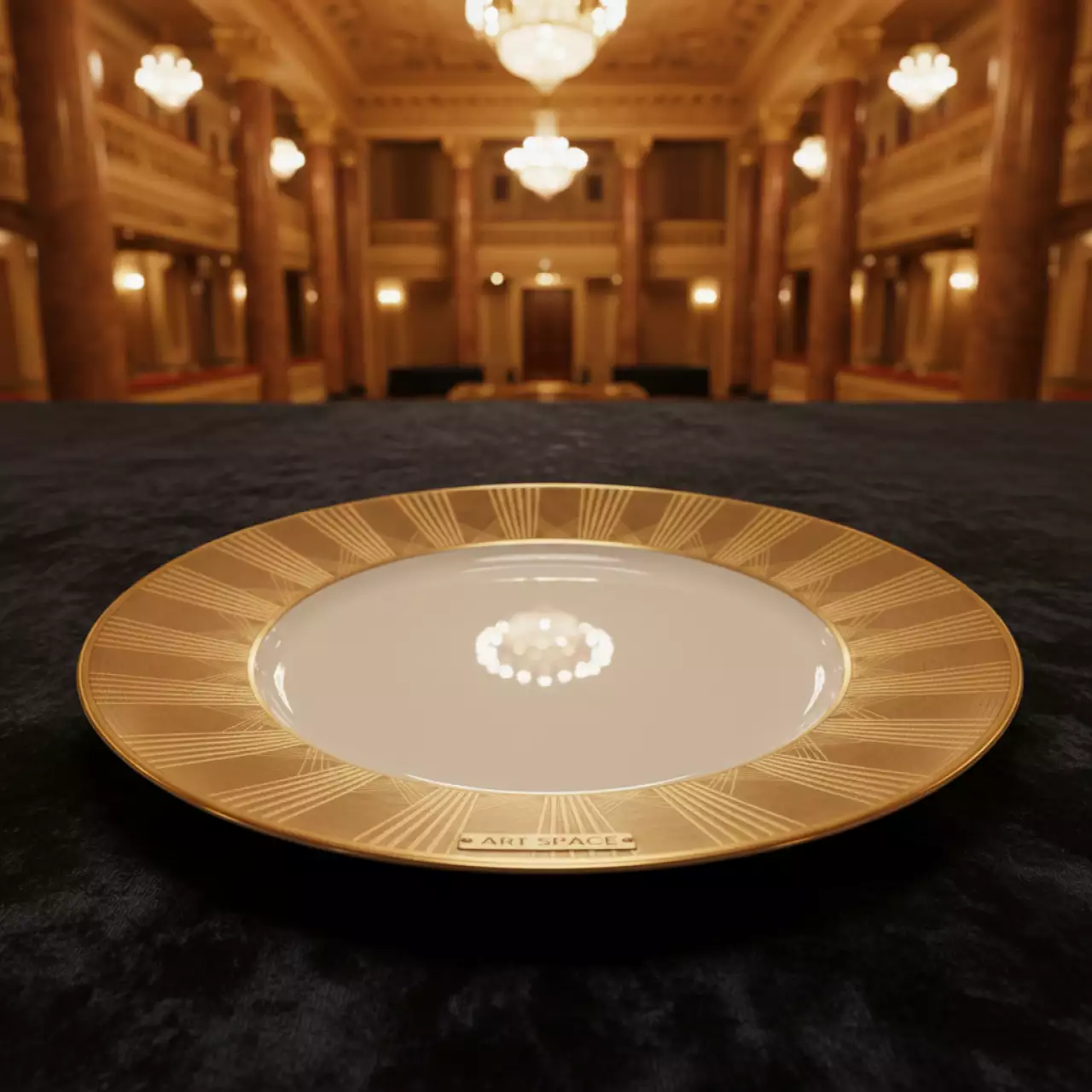 Аренда Тарелка подстановочная Mone Gold 28 см в Зимнем театре — ART SPACE