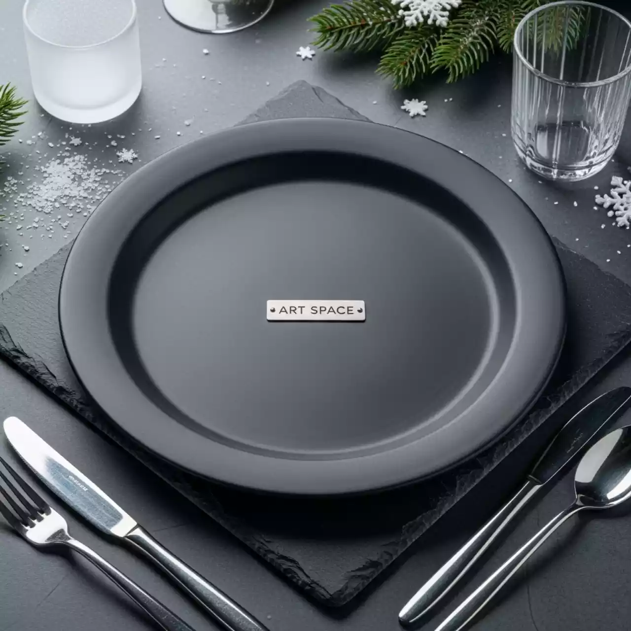 Аренда Тарелка подстановочная темно серая Porland 280 мм в Керлинговом центре «Ледяной куб» — ART SPACE