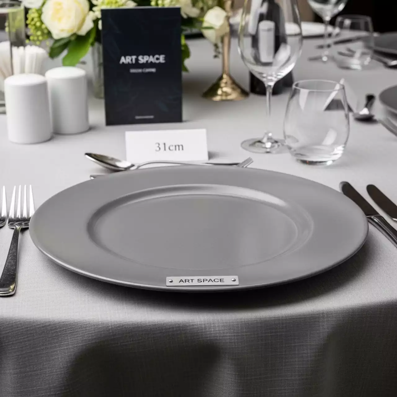Аренда Тарелка подстановочная Tognana Wienna Charm серая 31 см в Pullman Sochi Centre — ART SPACE