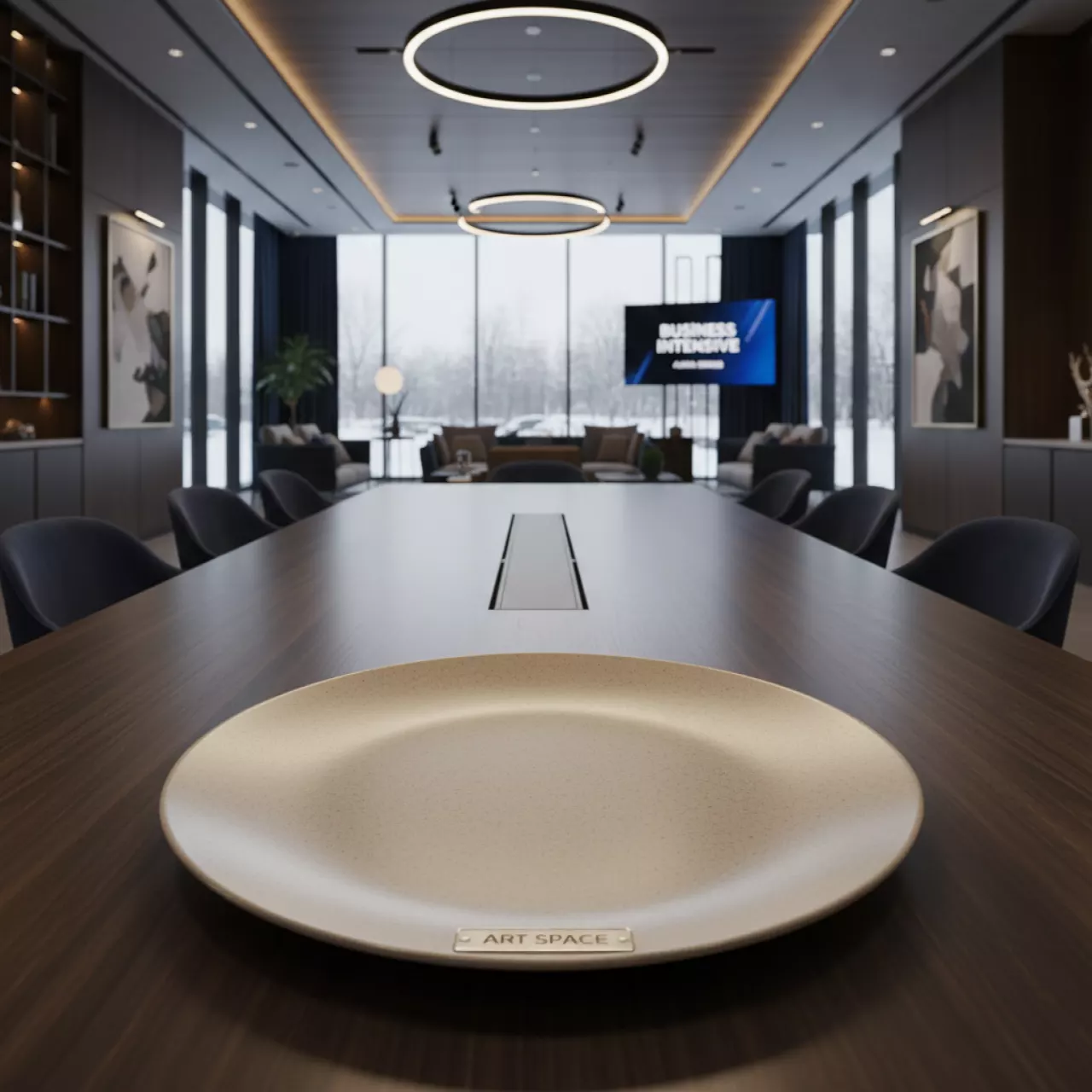 Аренда Тарелка Porland бежевая подстановочная 28 см в Alpha Sirius — ART SPACE