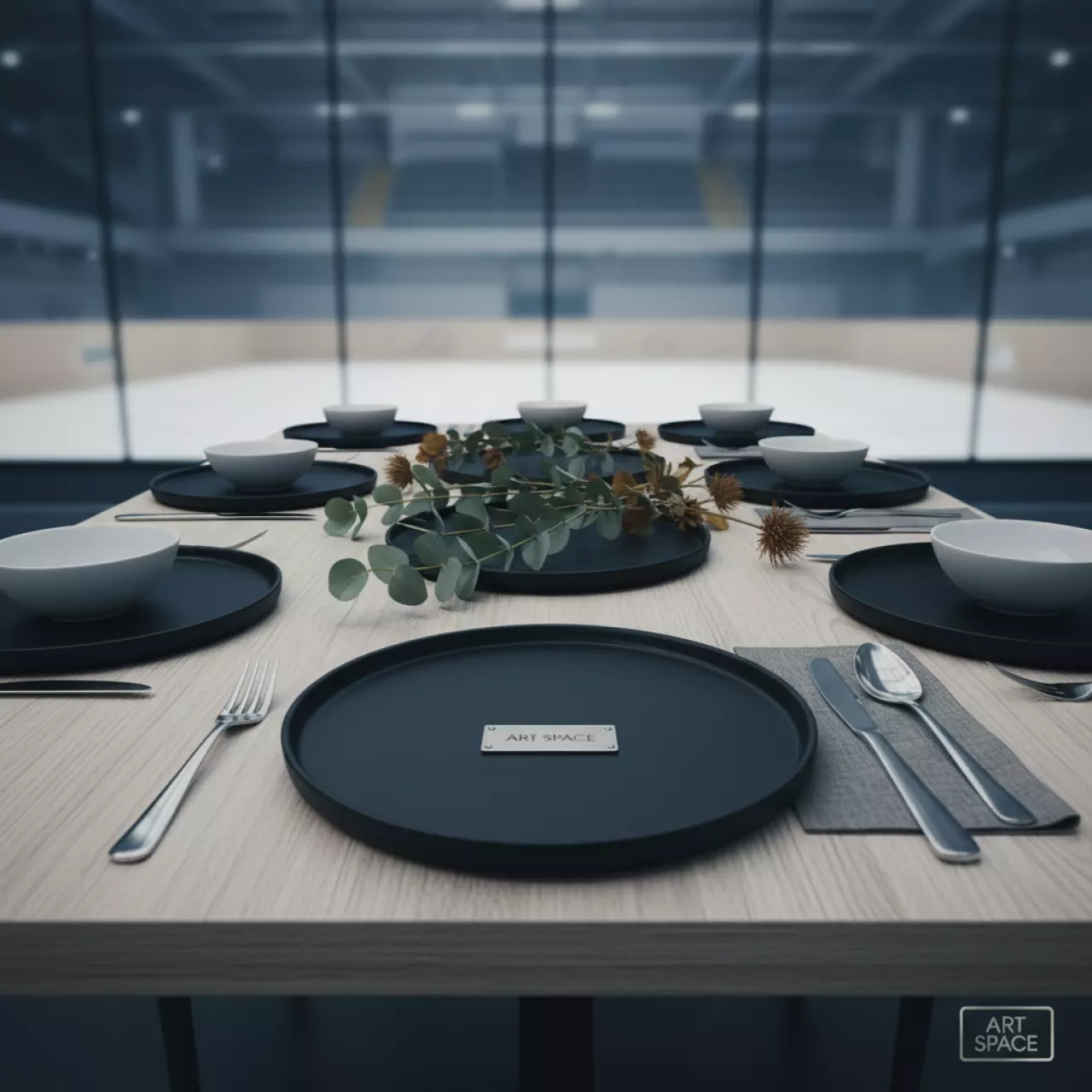 Аренда Тарелка закусочная КОРЕЛЛИ чёрная 20,5 см в Керлинговом центре «Ледяной куб» — ART SPACE