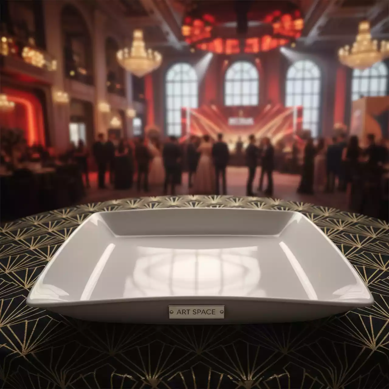 Аренда Тарелка закусочная квадратная Sam Squito 200 мм в Red Arena — ART SPACE