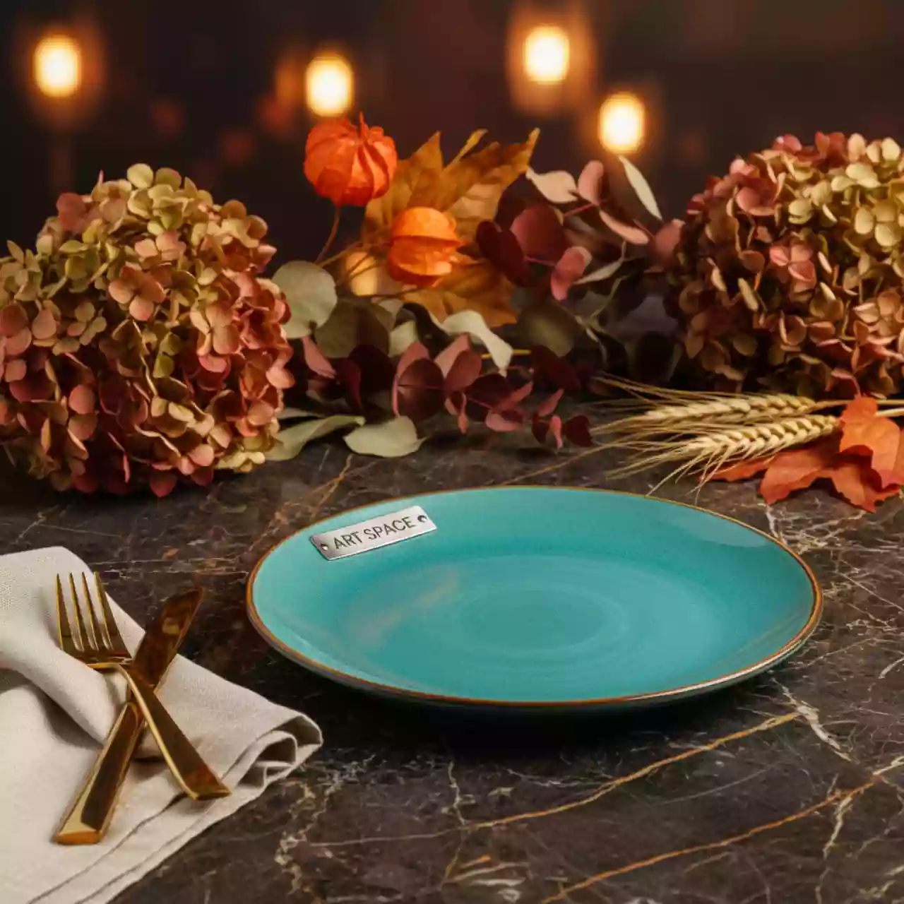 Аренда Тарелка закусочная Porland бирюзовая 24 см в Courtyard by Marriott Sochi — ART SPACE