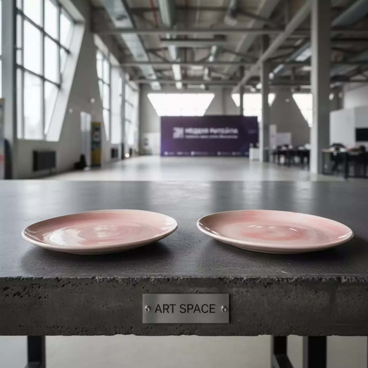 Аренда Тарелки АКВАРЕЛЬ розовые набор из 2 в конгресс-холле отеля Жемчужина — ART SPACE
