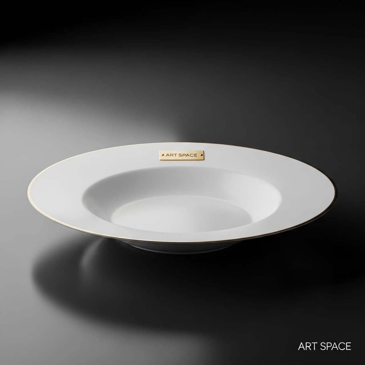 Аренда Тарелки для супа Беладонна белая с золотой каймой на VIP-яхте (Имеретинский порт) — ART SPACE