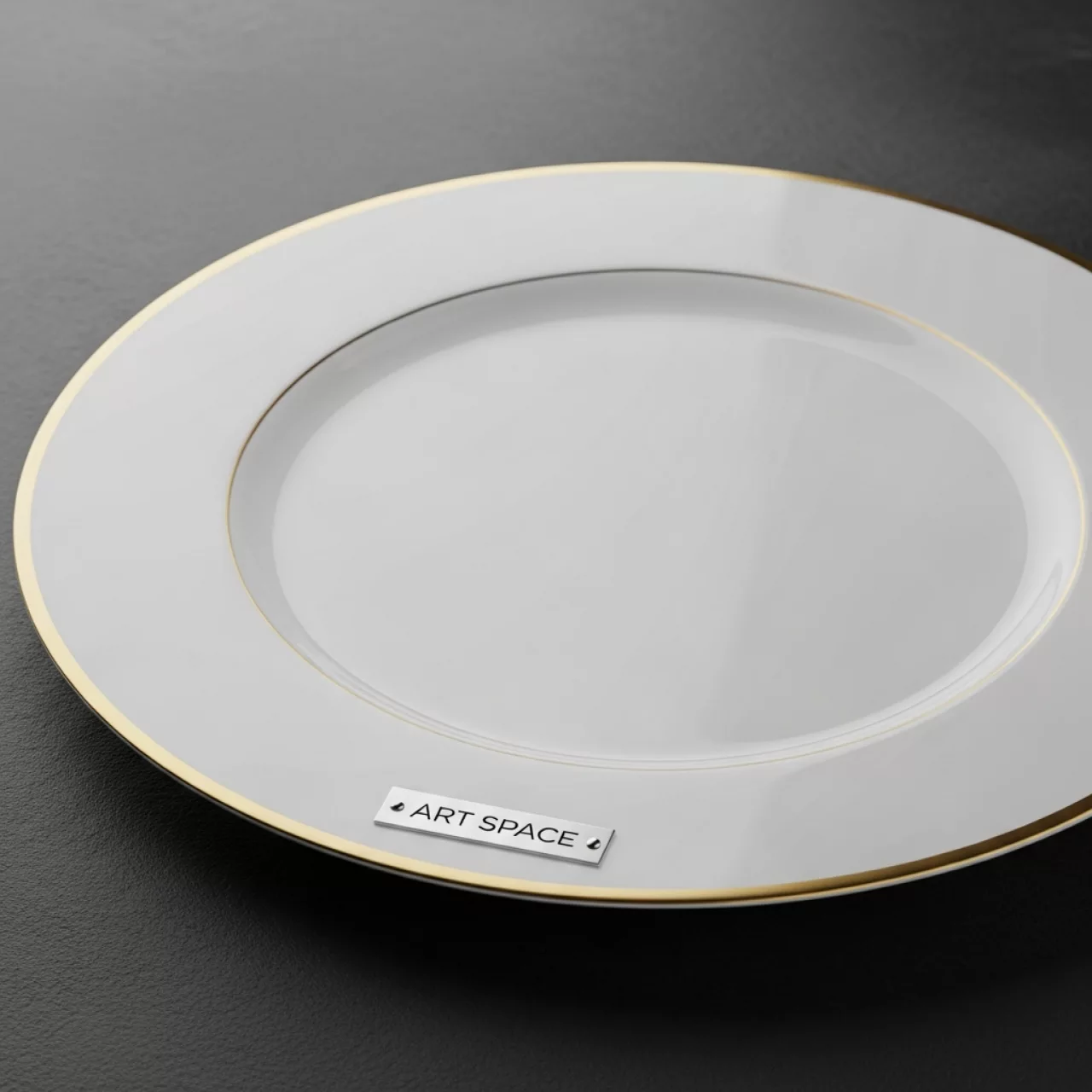 Аренда Тарелки подстановочной белой Беладонна с золотой каймой 25,5 см в Керлинговом центре «Ледяной куб» — ART SPACE