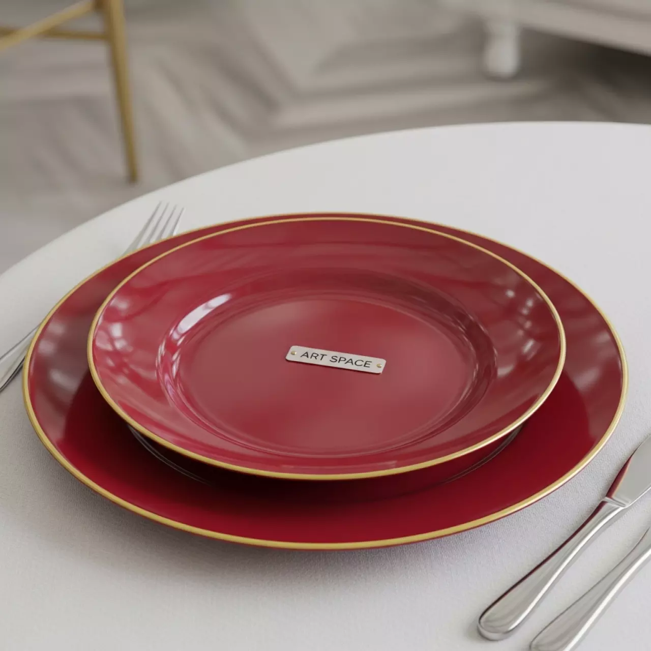 Аренда Тарелки Симоно красные набор из 2 в санатории «Октябрьский» — ART SPACE