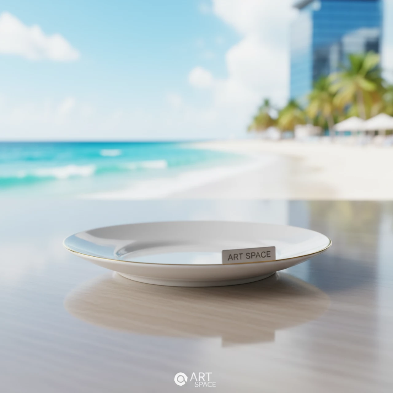 Аренда Тарелочка для комплимента Беладонна белая с золотой каймой D 8,5 см H 2,5 см на пляже «Ривьера» — ART SPACE