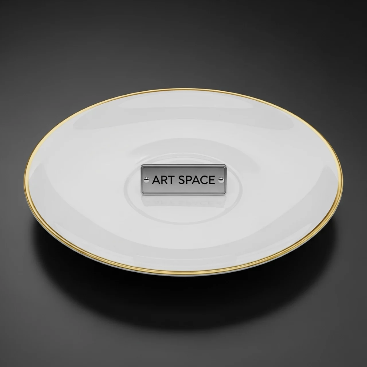 Аренда Тарелочка для комплимента Беладонна белая с золотой каймой диаметр 8,5 см высота 2,5 см в Сириус Арене — ART SPACE