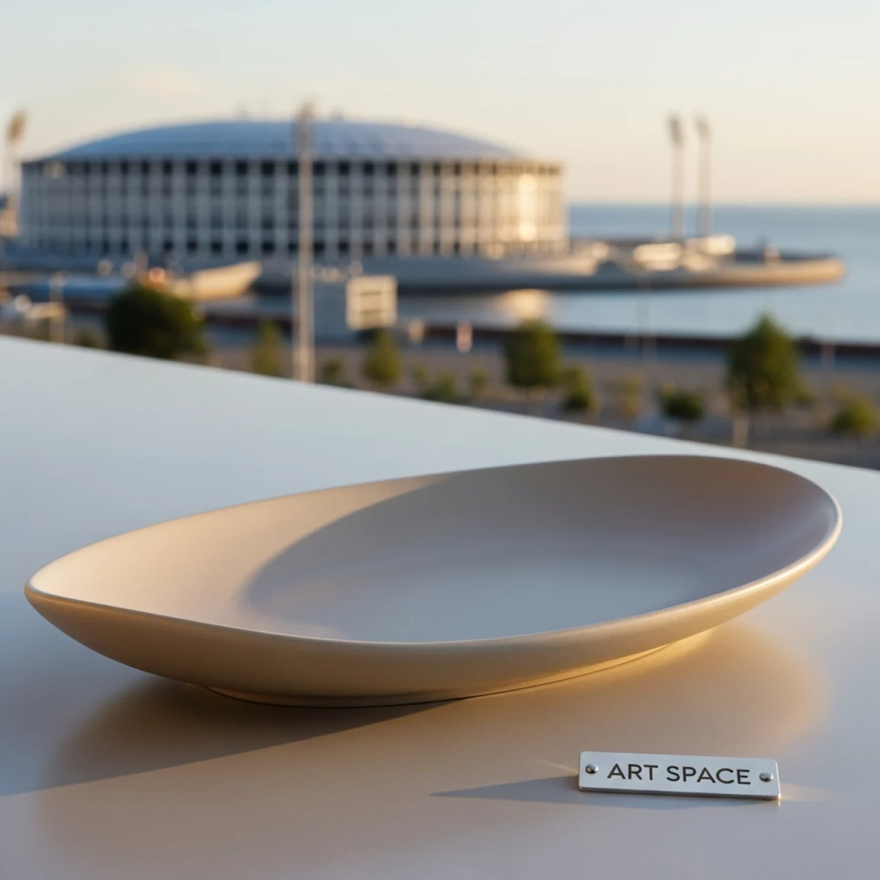 Аренда Тарелочка для комплимента Porland бежевая 110х70 мм на Имеретинской набережной — ART SPACE