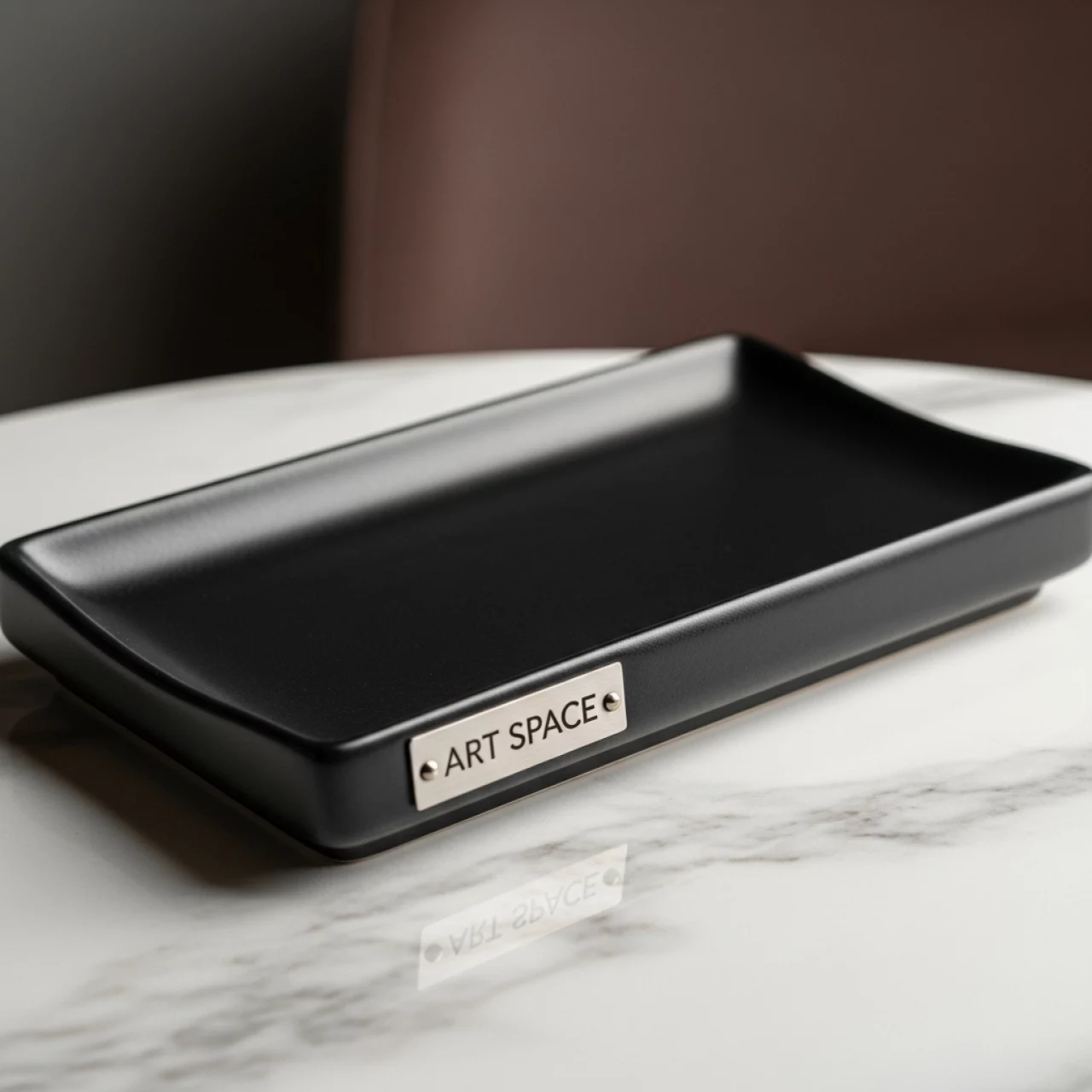 Аренда Тарелочка для комплимента Porland черная 110х70 мм в Boutique Hotel PORTUM 1905 — ART SPACE